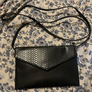 ASOS Envelope clutch crossbody faux snake print